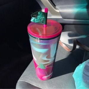 Starbucks Halloween Camera Flash Actived Holographic Pumpkin Tumbler 24 oz